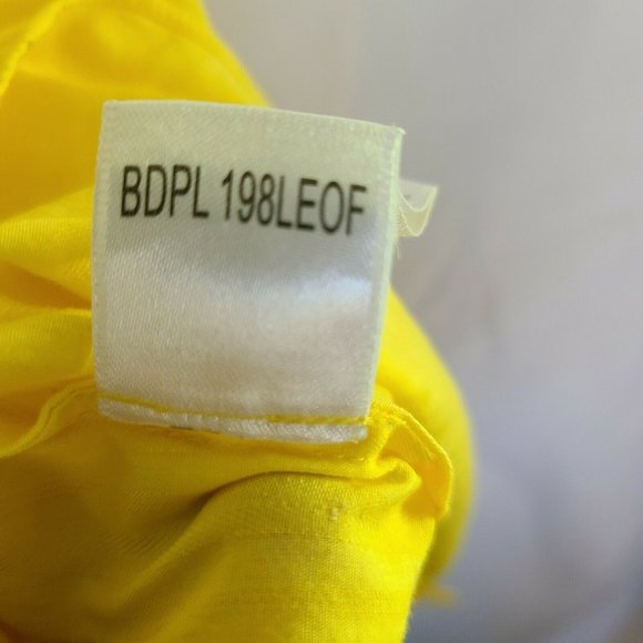 🌷  BCBGMaxazria Yellow Ruffle Top Ruched - Picture 9 of 12